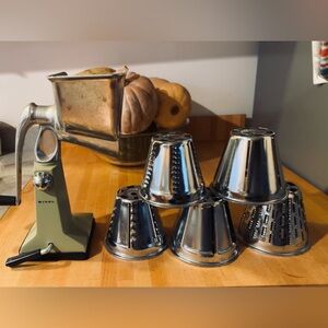 Vintage Rival Grind•O•Mat with vegetable grater set